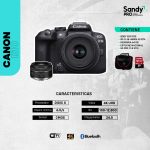 COMBO 92 - CANON EOS R10 + RF-S 18-45MM + RF 50MM F/1.8 + MEMORIA 64GB + ESTUCHE