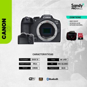 COMBO 95 - CANON EOS R7 BODY + MEMORIA 64GB + ESTUCHE